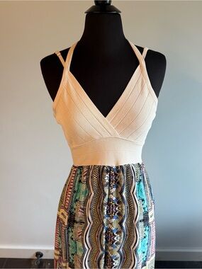Jealous Tomato Cream and Multicolor Maxi Dress